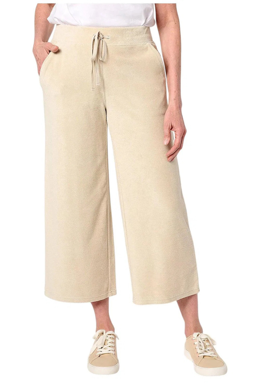 Martha Stewart Signature Women's Knit Wide Leg Crop Pants French Oak - Regular